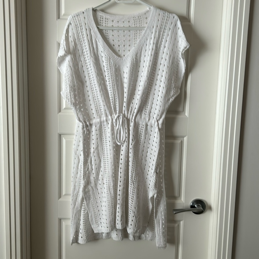 White bathing suit cover up